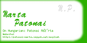 marta patonai business card